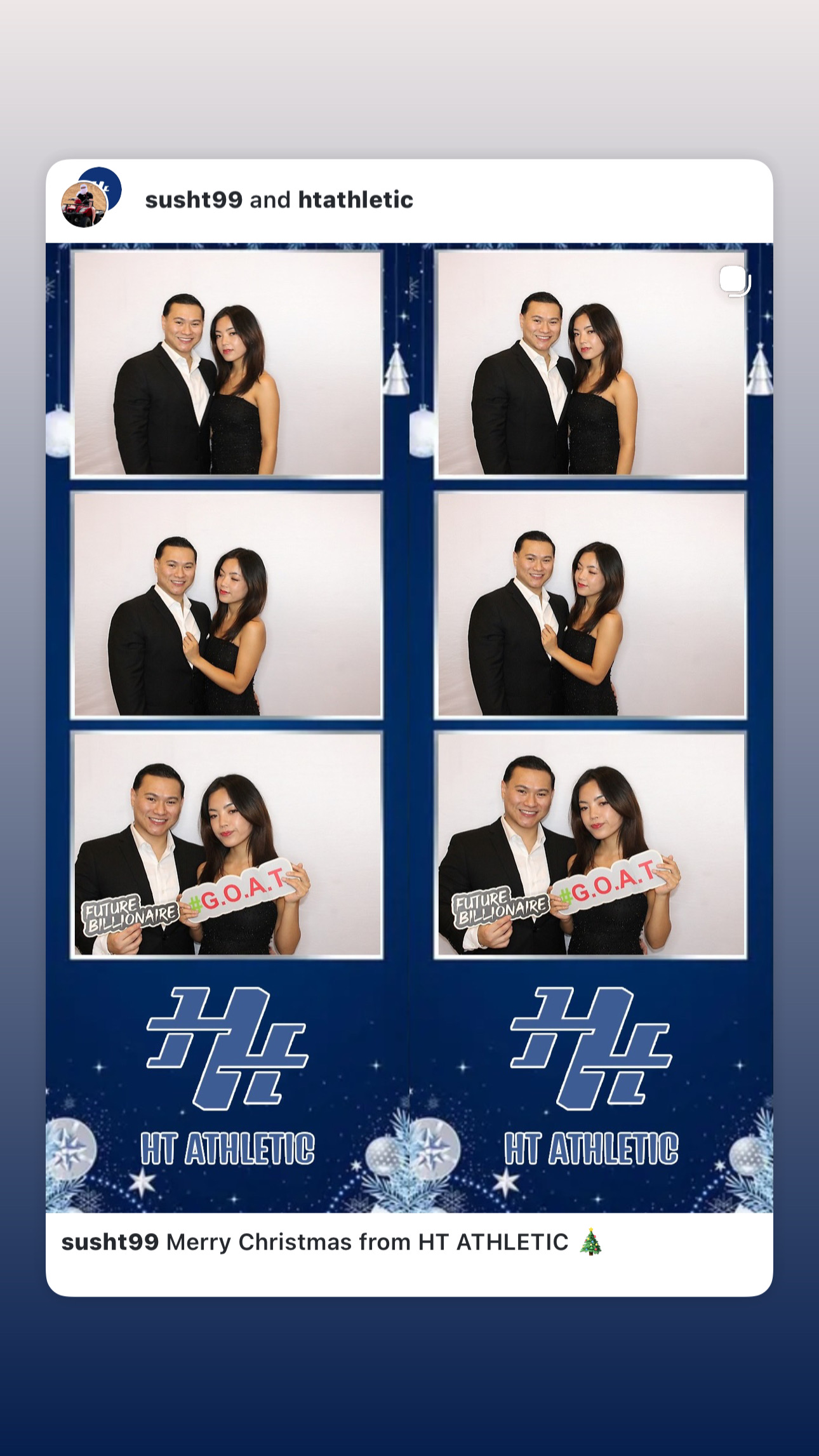 Photo booth collage of guests at an HT Athletic celebration