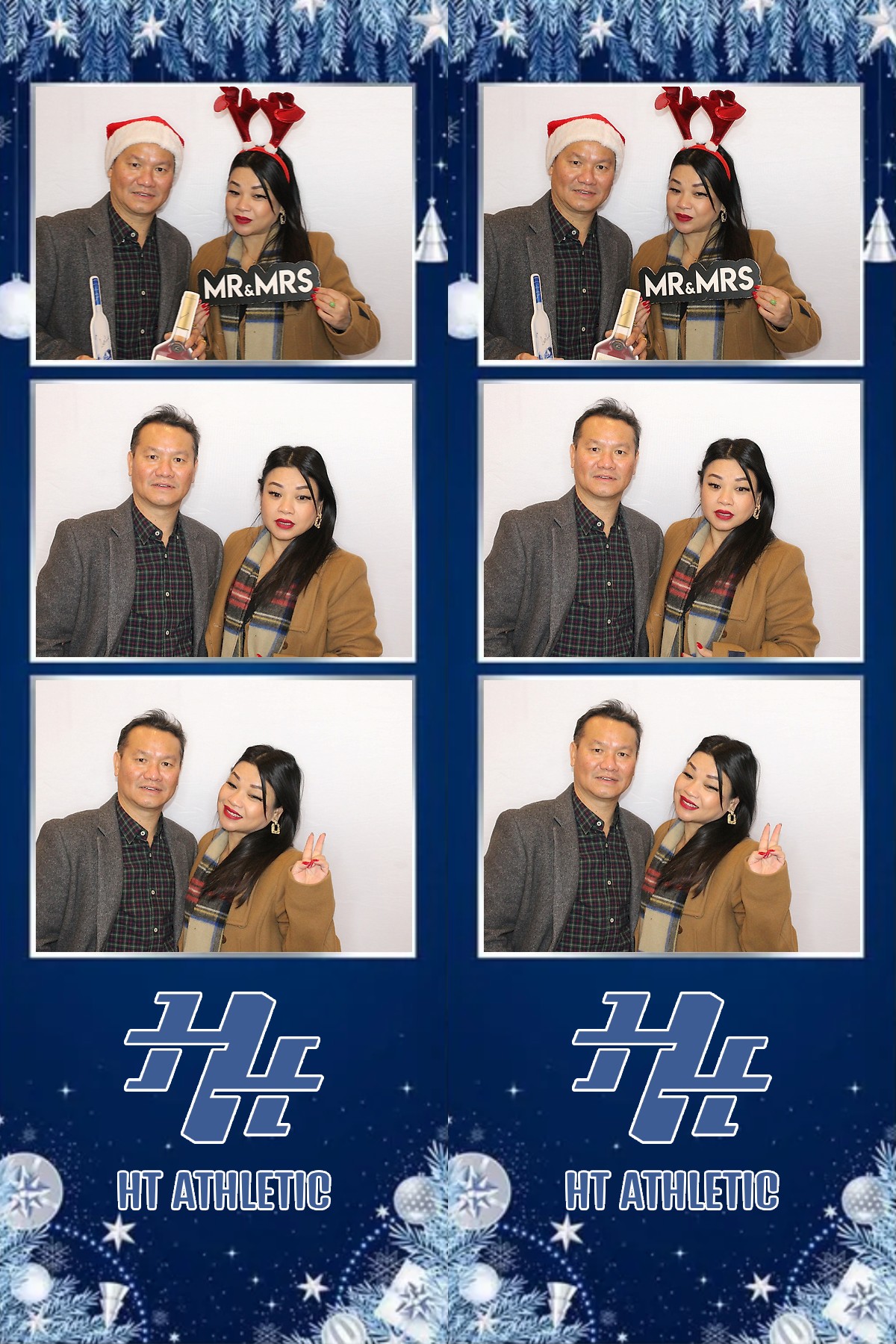 Photo booth collage of guests at an HT Athletic celebration