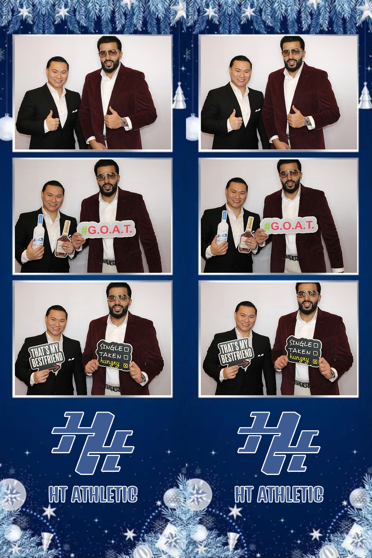 Photo booth collage of guests at an HT Athletic celebration