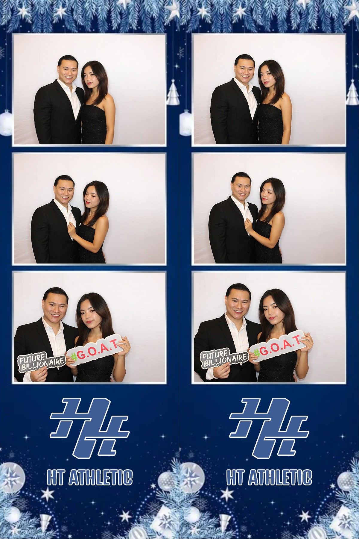 Photo booth collage of guests at an HT Athletic celebration
