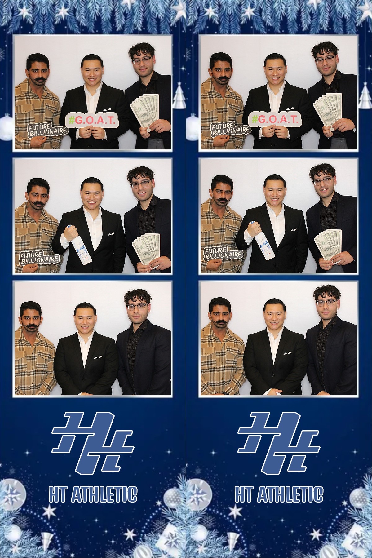 Photo booth collage of guests at an HT Athletic celebration