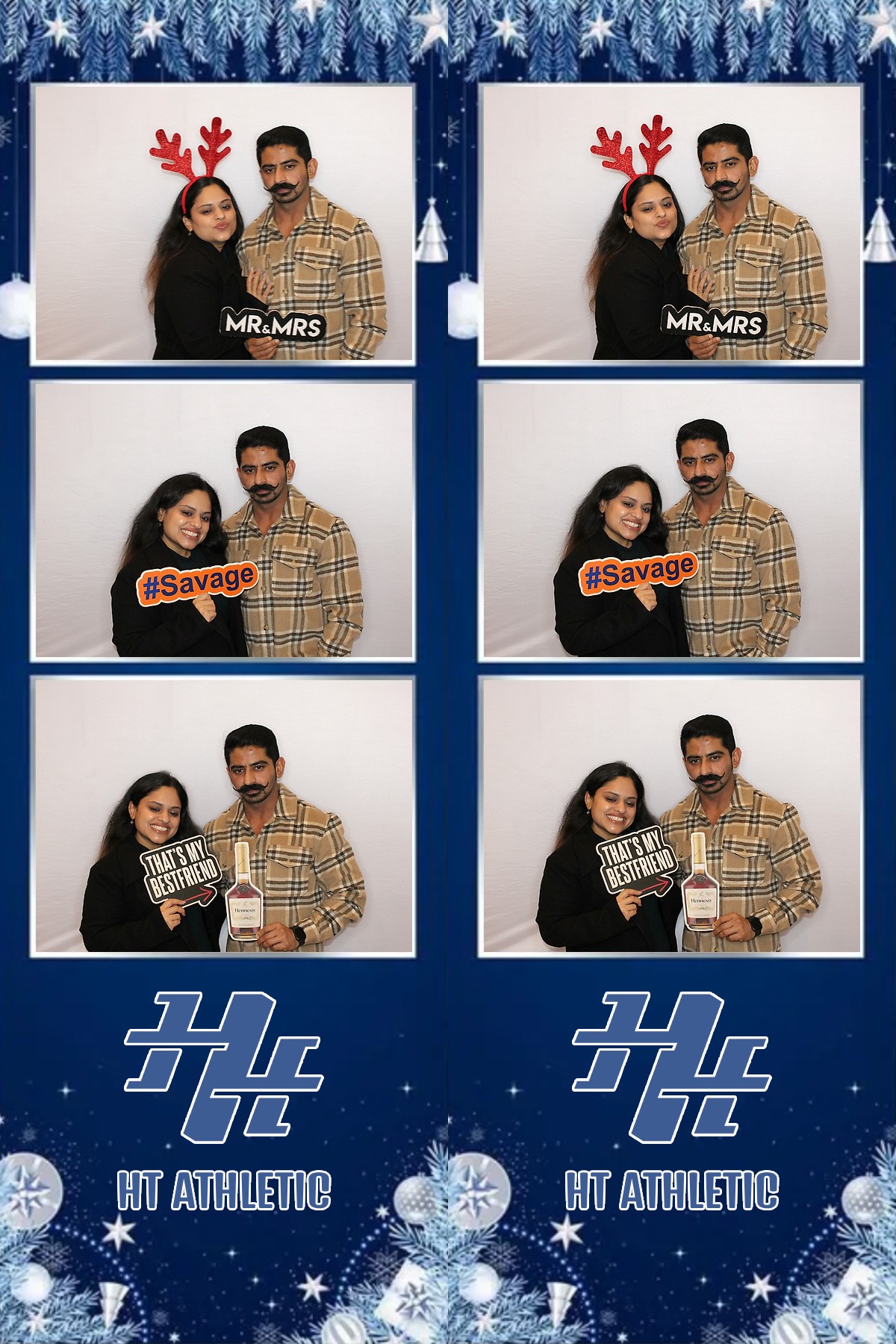 Photo booth collage of guests at an HT Athletic celebration