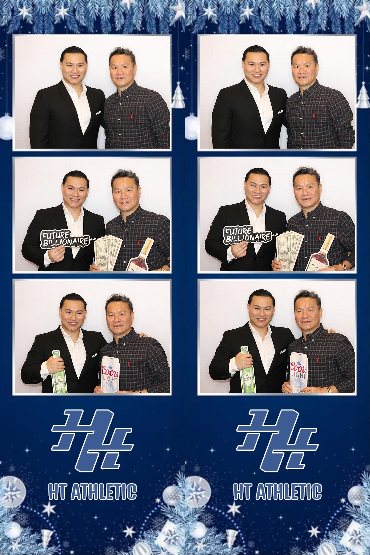 Photo booth collage of guests at an HT Athletic celebration