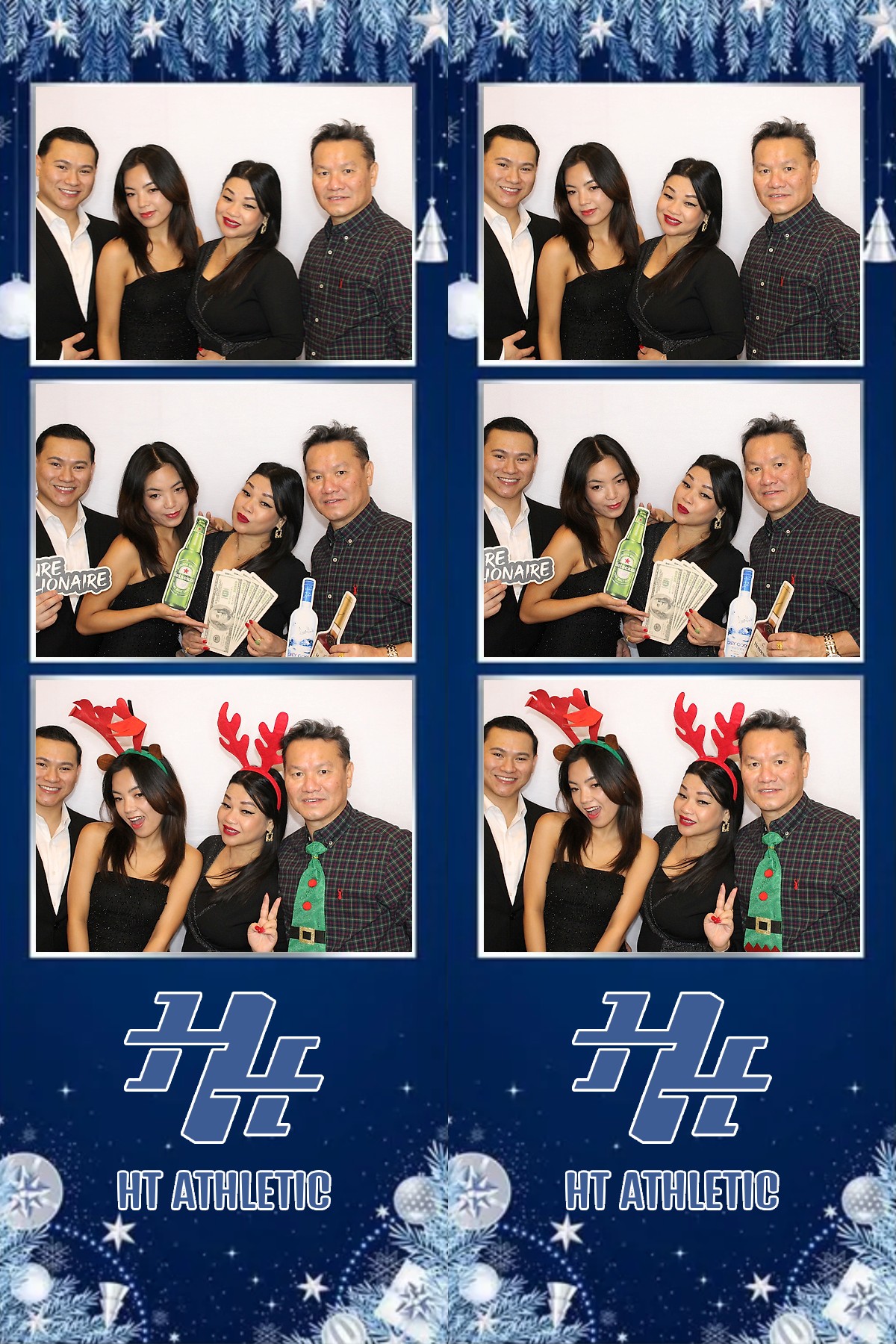 Photo booth collage of guests at an HT Athletic celebration