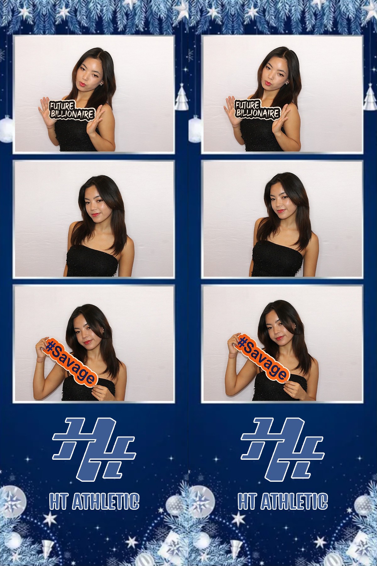 Photo booth collage of guests at an HT Athletic celebration