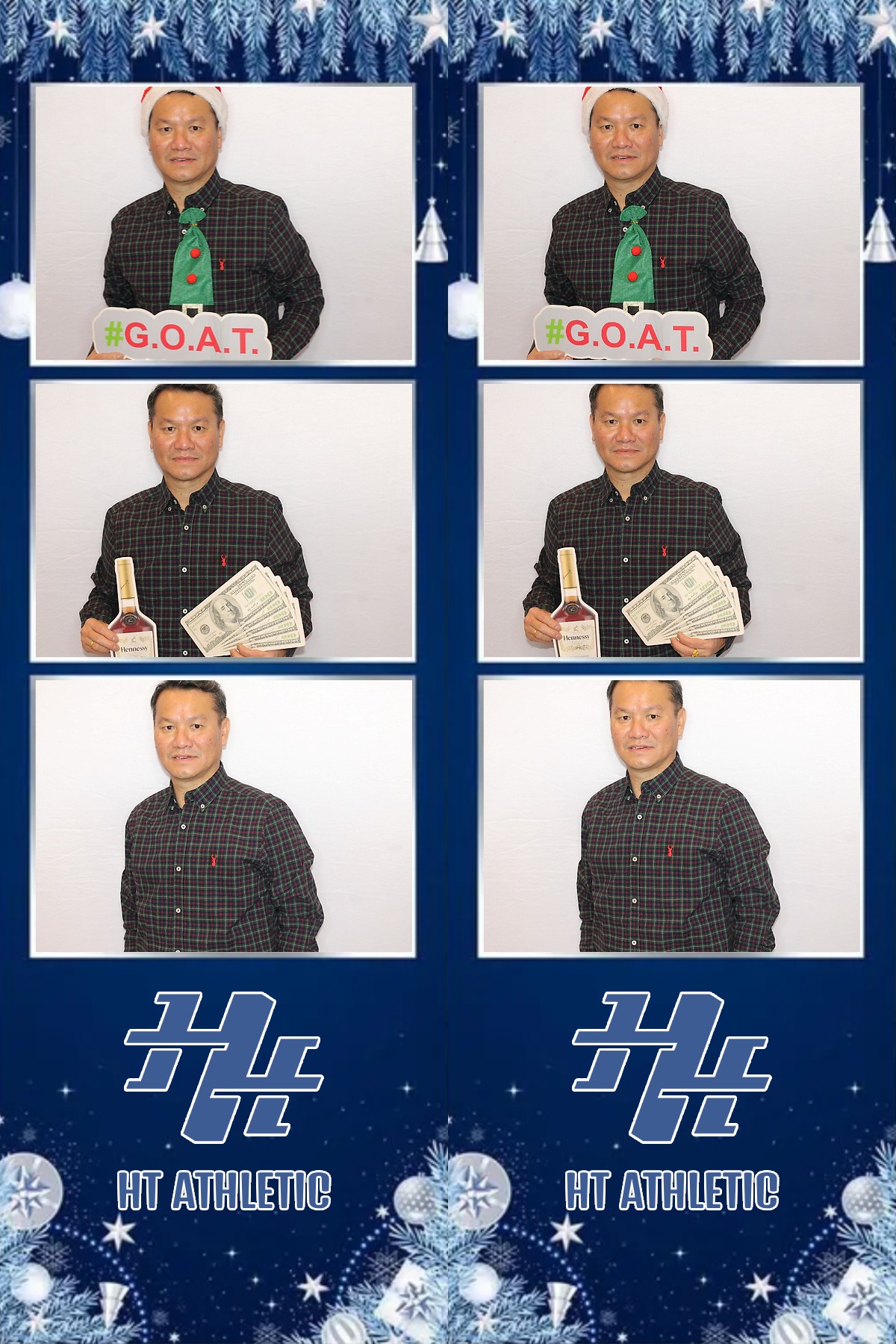 Photo booth collage of guests at an HT Athletic celebration