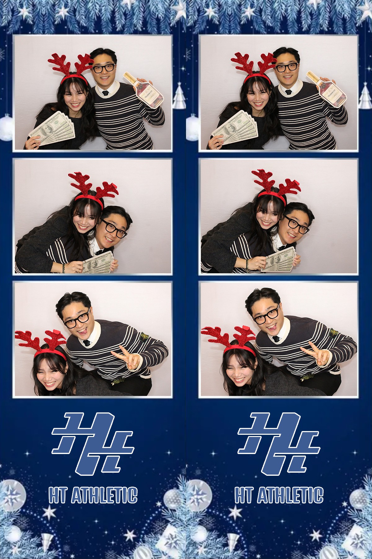 Photo booth collage of guests at an HT Athletic celebration