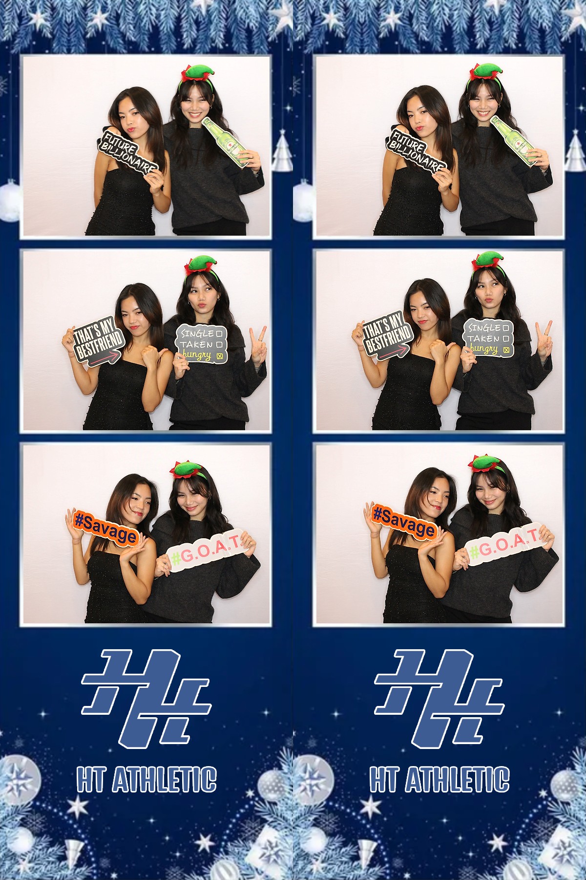 Photo booth collage of guests at an HT Athletic celebration