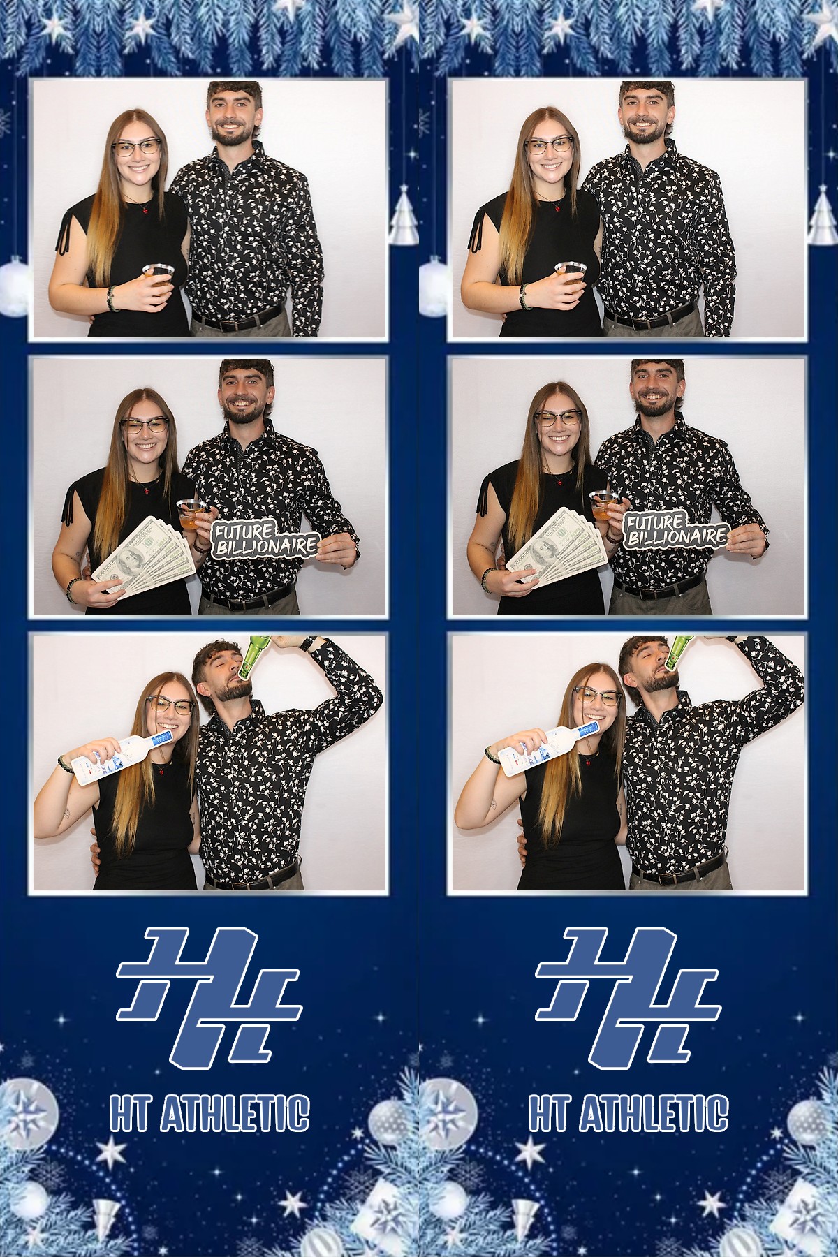 Photo booth collage of guests at an HT Athletic celebration