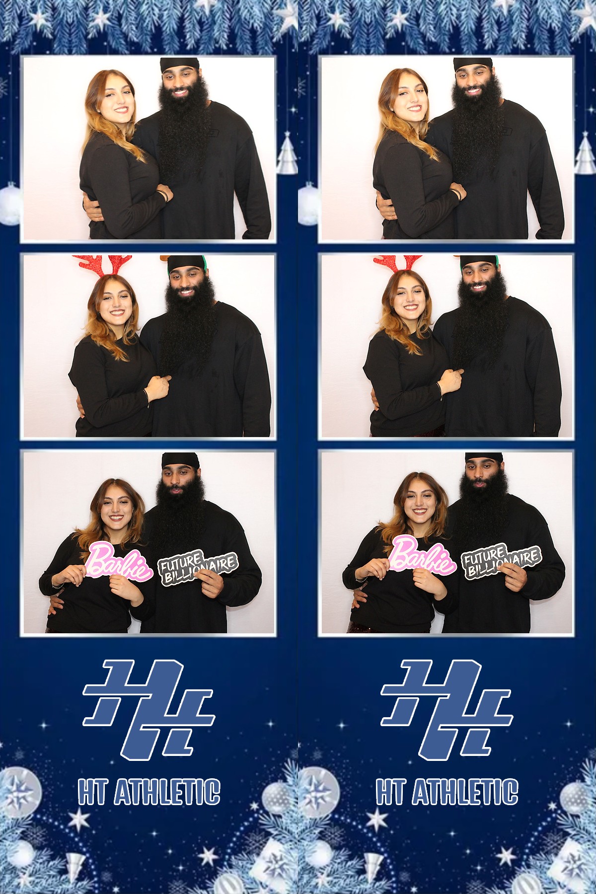Photo booth collage of guests at an HT Athletic celebration