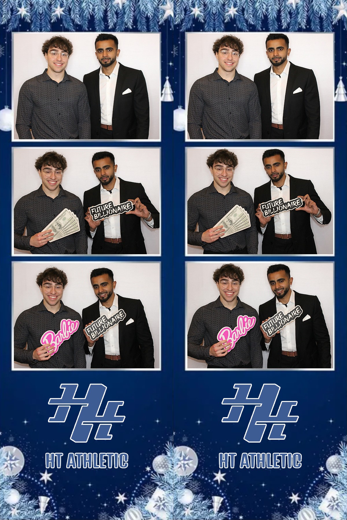 Photo booth collage of guests at an HT Athletic celebration