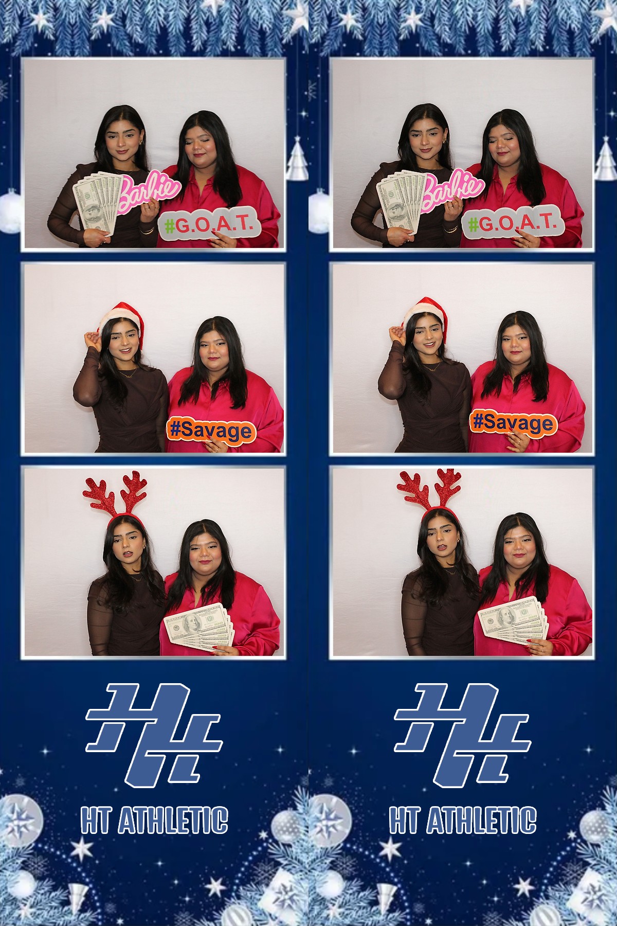 Photo booth collage of guests at an HT Athletic celebration