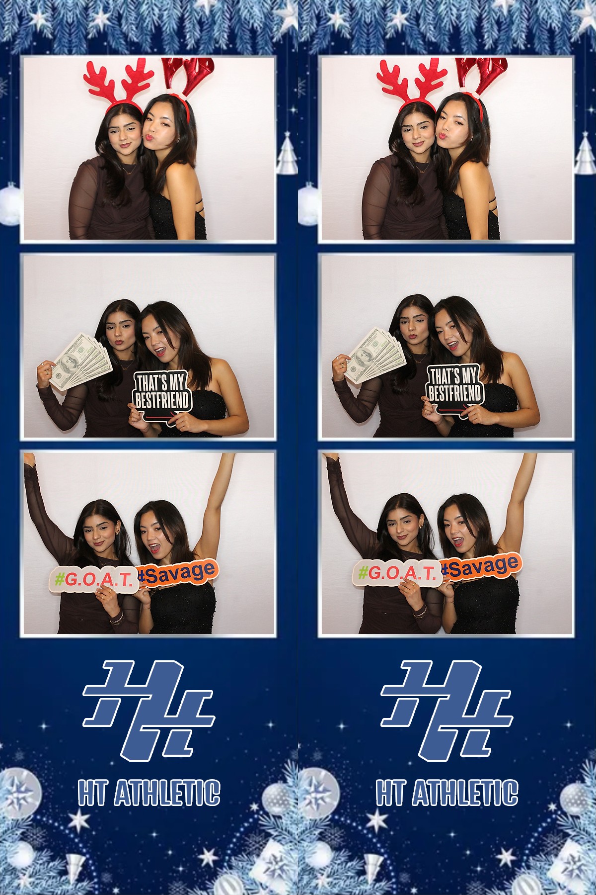 Photo booth collage of guests at an HT Athletic celebration