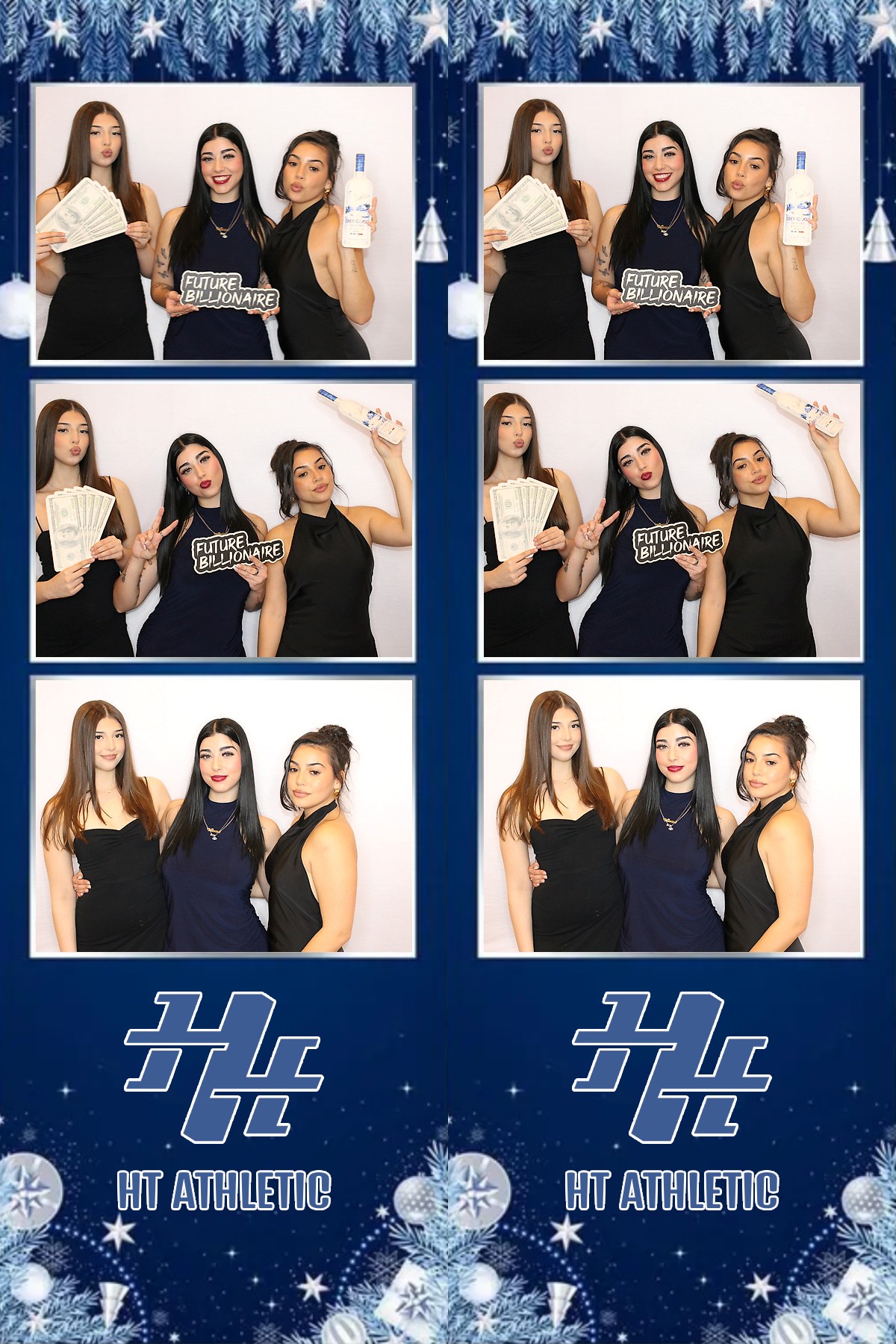 Photo booth collage of guests at an HT Athletic celebration