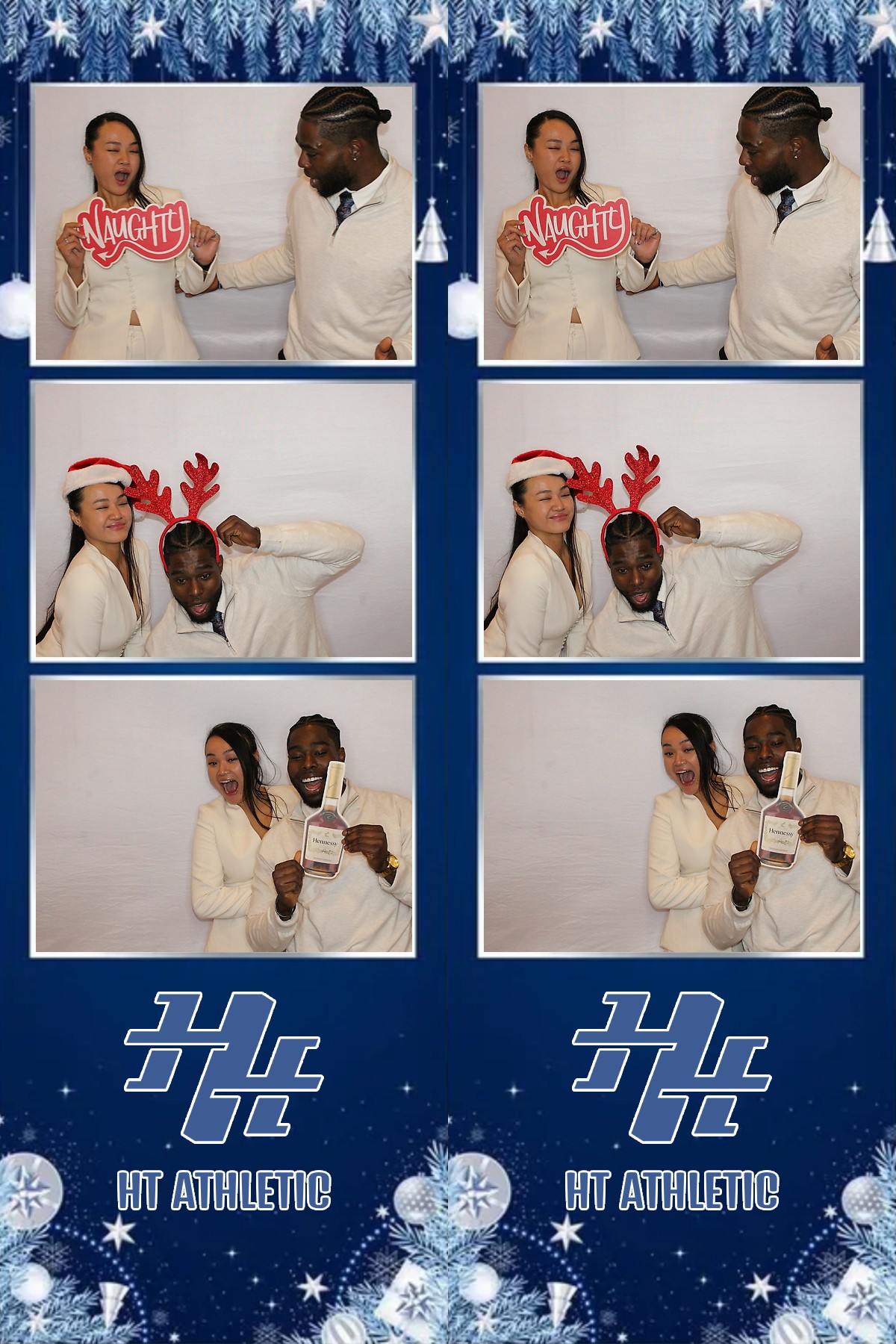 Photo booth collage of guests at an HT Athletic celebration