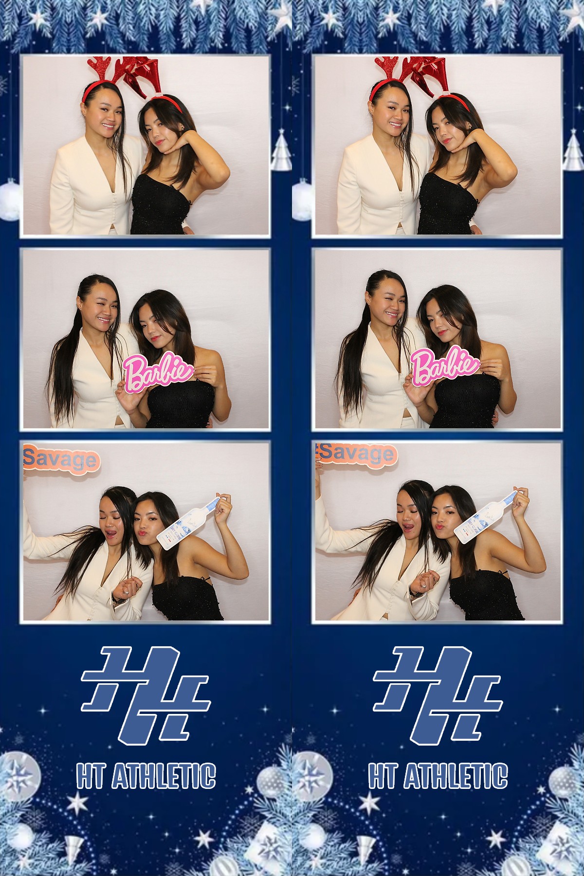 Photo booth collage of guests at an HT Athletic celebration